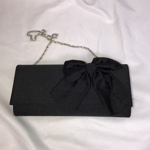 Claire’s Black Evening Formal Bag Clutch with Bow Accent